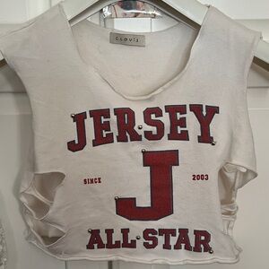 😍🥰 Orig$150 3in1 price SexyJersey All-star distressed  crop /Bebe Not included
